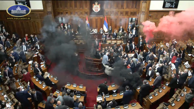 Trenutak kad je pogođena poslanica – predmet stiže iz klupa vladajuće većine VIDEO